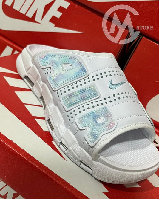 Nike Air UPTEMPO Chanclas - Blancas y celestes