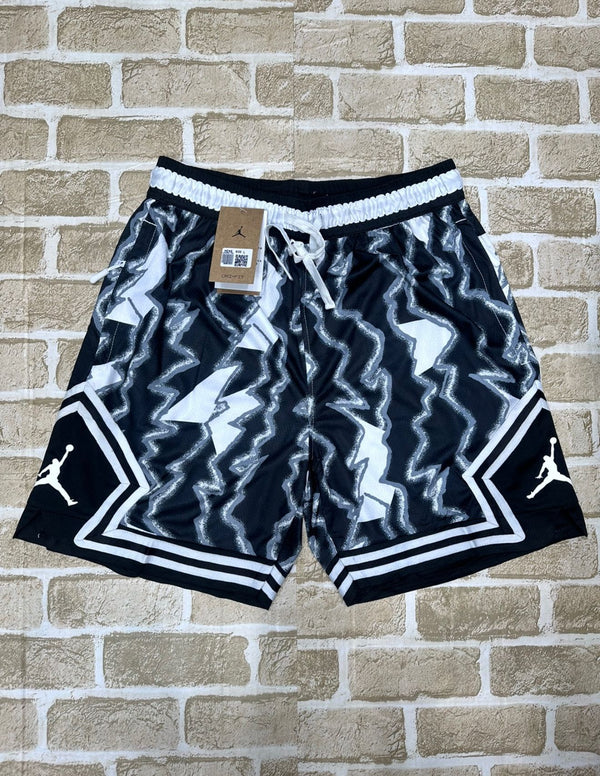 Short Jordan Diamond - Diseño Rayo Negro Y Blanco