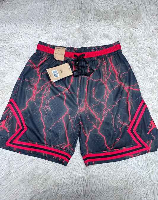 Short Jordan Diamond - Diseño Rayos Negro y Azul