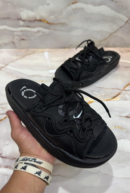 Chanclas Nike Cordones - Negras